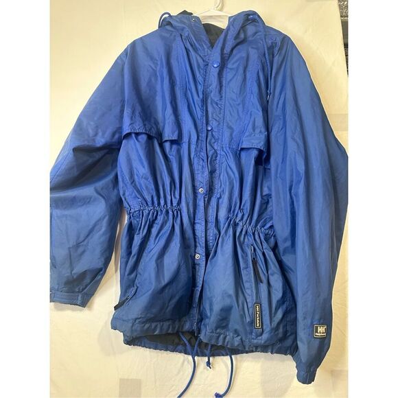 Helly Hansen Mens Jacket Medium Blue Nylon Packable Rain Jacket - Picture 1 of 10